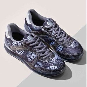 Desigual Vanesa Athletic Athleisure Sneaker Designer Grey with Blue Pattern